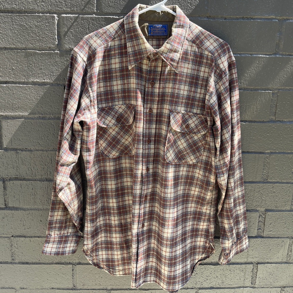Vintage Pendleton country traditionals Multicolor Plaid Button Down Shirt